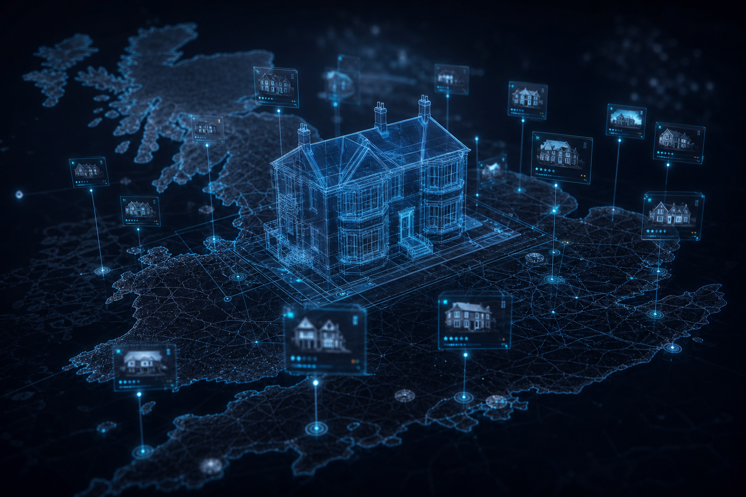 Property Intelligence Hero — dark city architecture